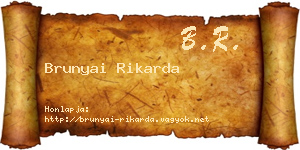 Brunyai Rikarda névjegykártya